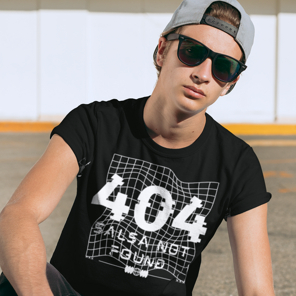 T-Shirt Uomo Sportiva in tessuto morbido e leggermente lucido "404 Salsa not found"