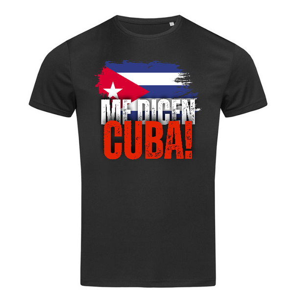 T-Shirt Uomo Sportiva in tessuto morbido e leggermente lucido  "Me Dicen Cuba"