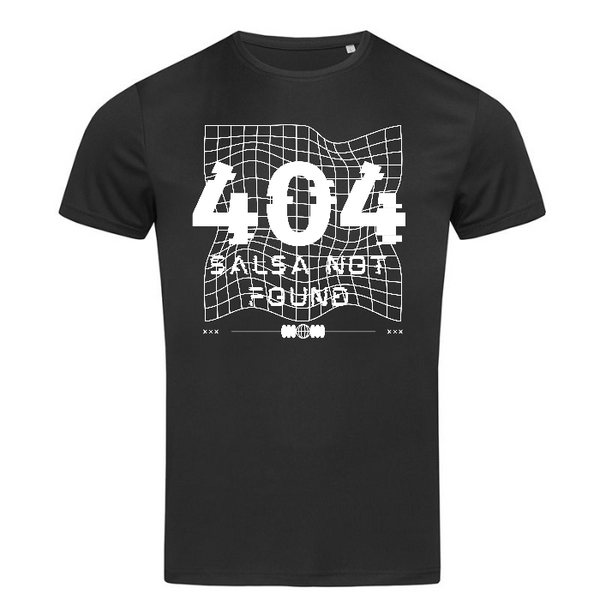 T-Shirt Uomo Sportiva in tessuto morbido e leggermente lucido "404 Salsa not found"