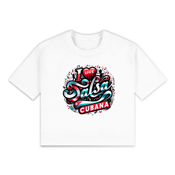 T-Shirt Crop Top "I Love Salsa"